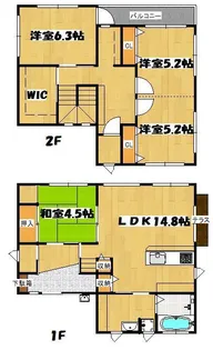 鹿児島県鹿児島市武3【一戸建】の間取り