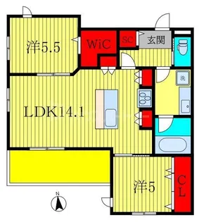 プランドール南流山【3階】の間取り