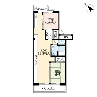 UR沖台二丁目【5階】の間取り