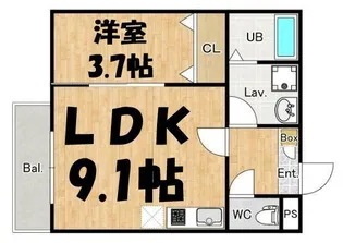 埼玉県春日部市栄町3【アパート】の間取り