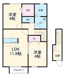 ラ・カーサ・サリーレ【2階】の間取り