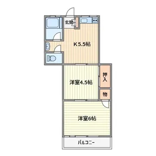 東コーポ【1階】の間取り