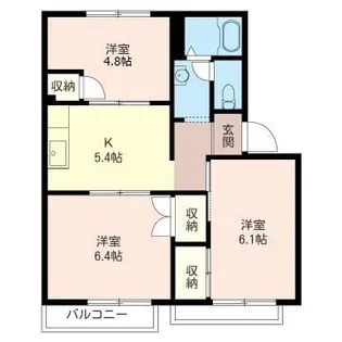 パークサイドハイツ【2階】の間取り