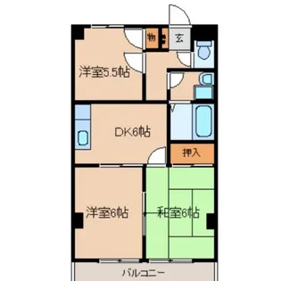 ドゥエル川幡【1階】の間取り