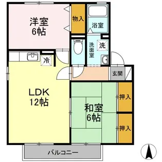 セジュールミキ C棟【2階】の間取り