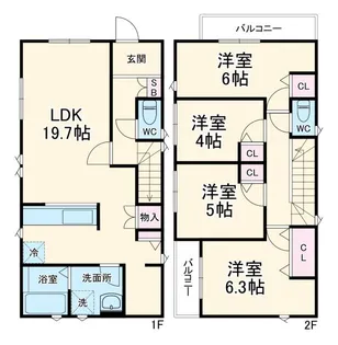千葉県市川市本北方2【一戸建】の間取り
