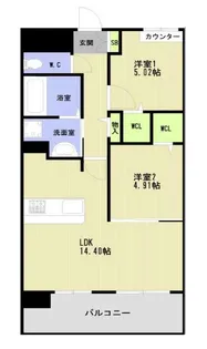 LIBTH上牟田EAST【6階】の間取り
