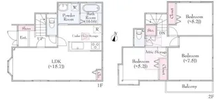 神奈川県座間市新田宿【一戸建】の間取り