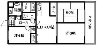 グランドール岸和田【4階】の間取り