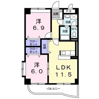 エルキュール【2階】の間取り
