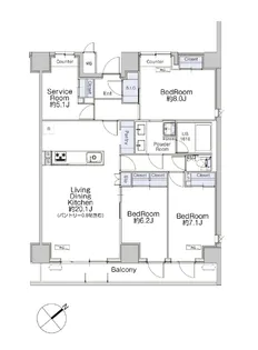 クラシアム神奈川台場【1階】の間取り