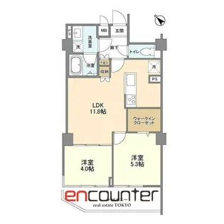 ミリアレジデンス中野弥生町【2階】の間取り