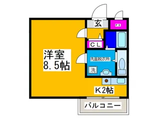 ウェルバ-ト瓜破【4階】の間取り