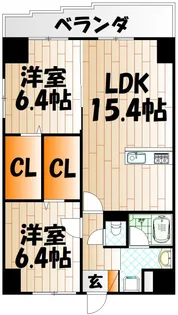 クルーズ レーヌ【8階】の間取り