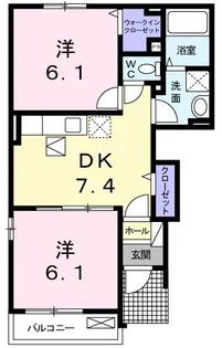 アウローラ ヌフI【1階】の間取り