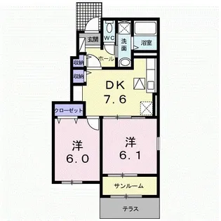 サンモール A【1階】の間取り