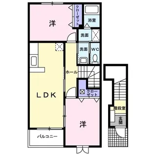 パークヒルハイツB【2階】の間取り