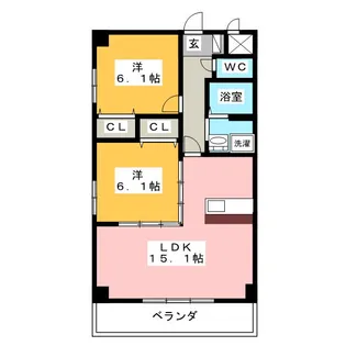 グレイス中村公園【2階】の間取り