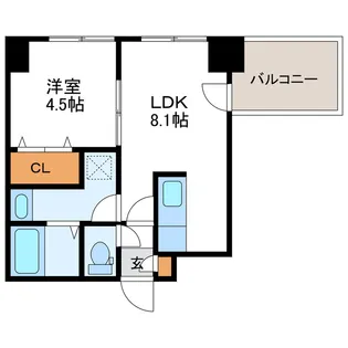 アバンサール【8階】の間取り