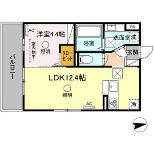 クレスト【1階】の間取り