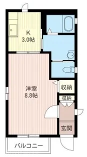 ラフィネ国立【1階】の間取り