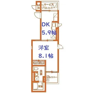フェリーチェ ウーノ【2階】の間取り