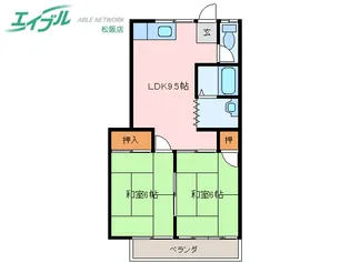 吉田ハイム【1階】の間取り