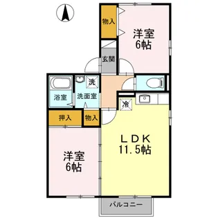 コーポマルタ A棟【2階】の間取り