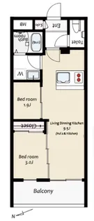 KUZE市川【3階】の間取り