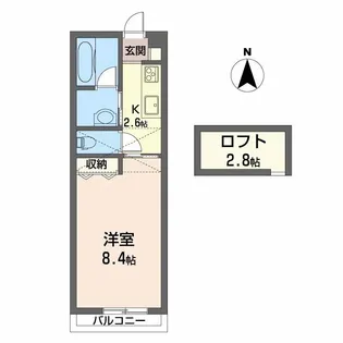 タウンコートエイト【1階】の間取り