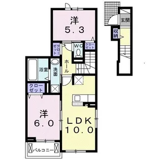 ルミエール カメキタA棟【2階】の間取り