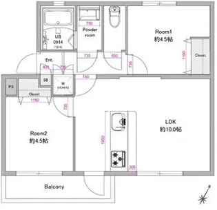東芝杉田コーポ3号棟【3階】の間取り