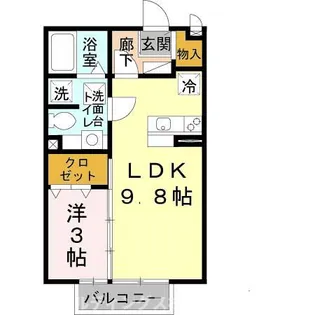 メゾンラトゥールA棟【1階】の間取り