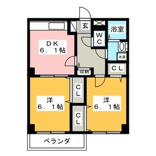 ディアコートつづき【3階】の間取り