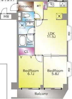 中銀横浜大口マンシオン【5階】の間取り