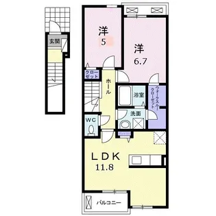 テール リッシュIII【2階】の間取り
