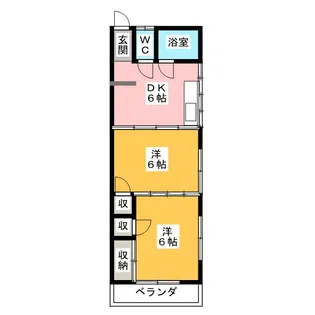 コーポ落合【1階】の間取り