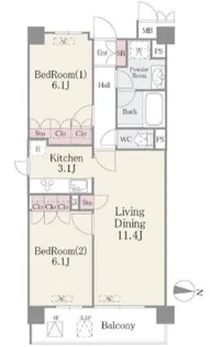 フェールメゾン西大島【3階】の間取り