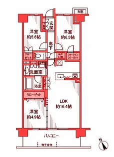 プラウド日吉【2階】の間取り