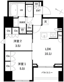 タスキプライムテラス本蓮沼【6階】の間取り