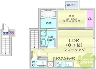 LibraCourt東仙台【2階】の間取り