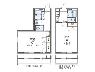 レオパレスUZAWA【1階】の間取り