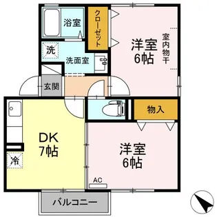 ハイツ トベラ C棟【2階】の間取り