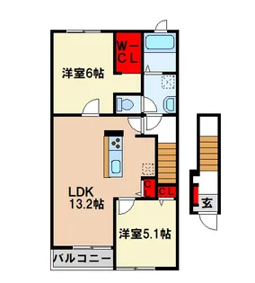 J&EサウスクレメントI【2階】の間取り