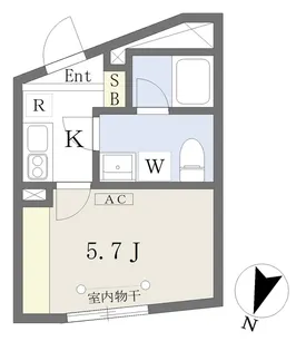 JR山手線 大塚駅 徒歩10分 敷礼無 ネット代込 宅配BOX 最上階【5階】の間取り