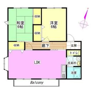 ユーロアベニュー四街道【2階】の間取り
