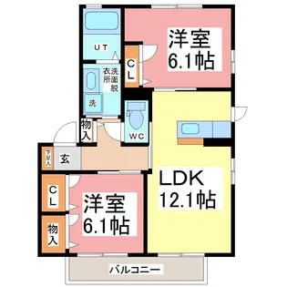 クレストタウン【1階】の間取り
