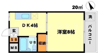 アミニティハイツ田村【4階】の間取り