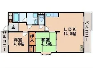 クレスティ栗田【3階】の間取り