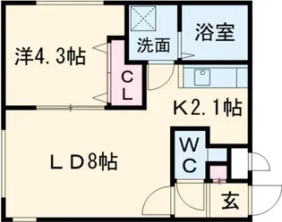 レーヴィア千歳【1階】の間取り